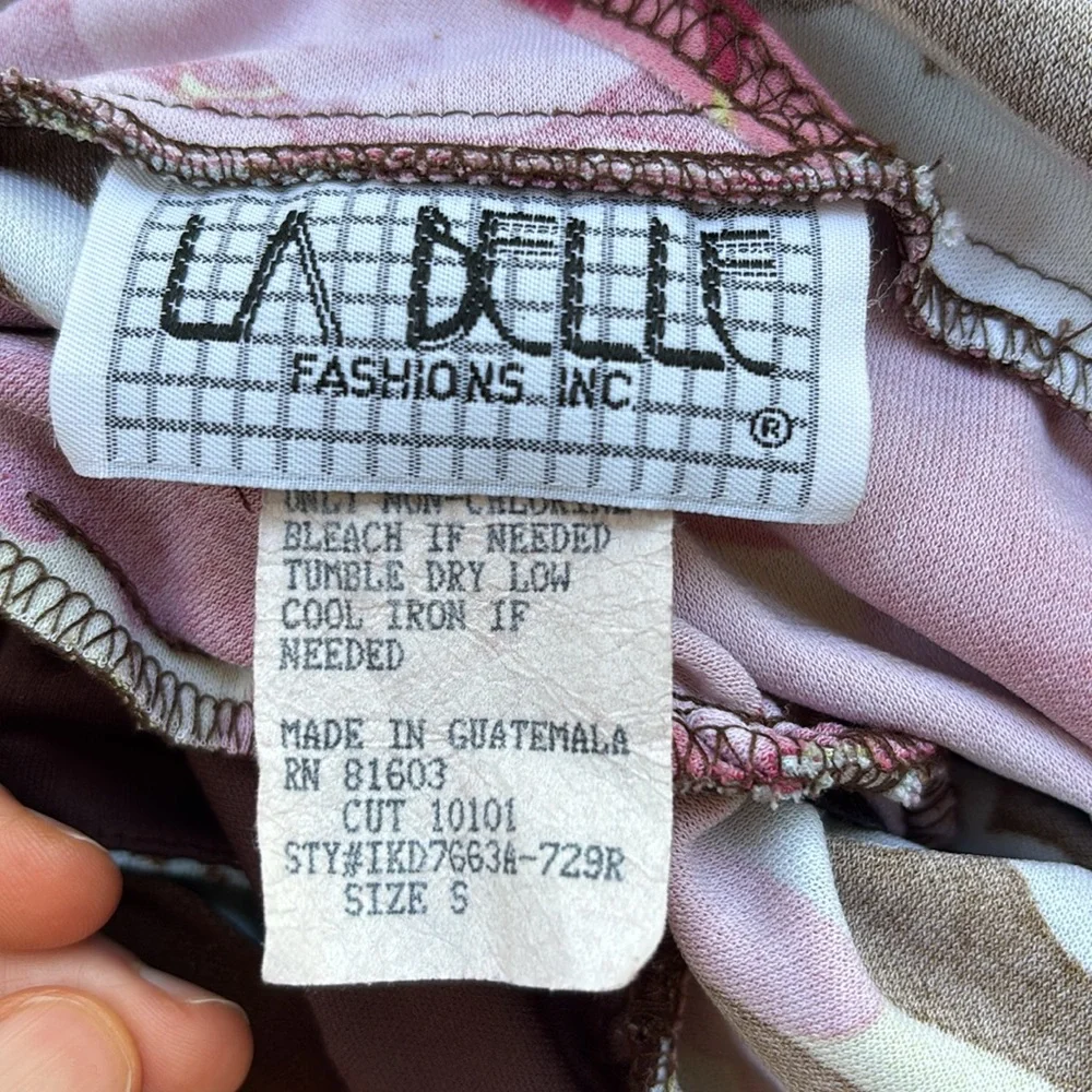 Vintage Y2K Pink Floral Colorful Asymmetrical Dress Bias Fairy Betsey Johnson S - Picture 16 of 17